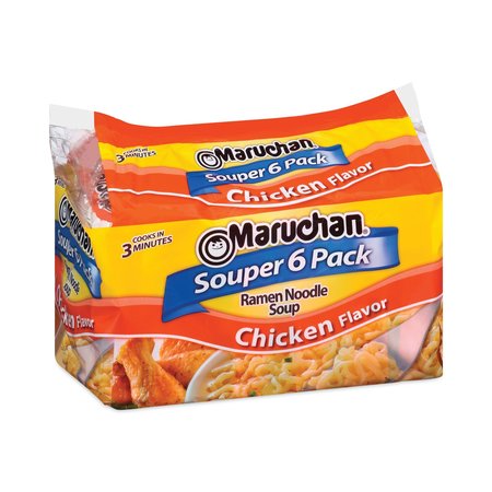 MARUCHAN Ramen Noodle Soup Chicken Flavor Souper 6 Pack, 18 oz, PK4, 4PK 90627